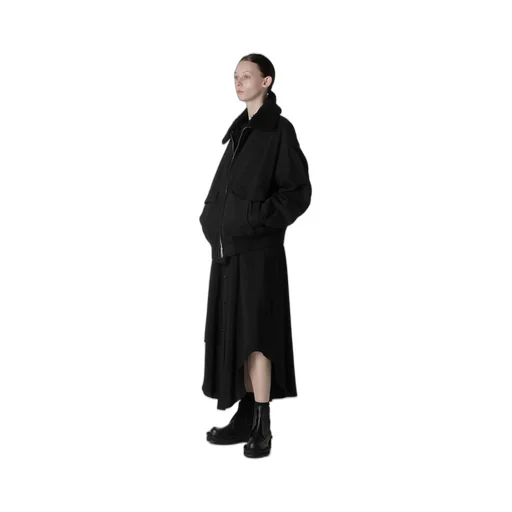 Hard-Twist Serge Cloth Placket Dress