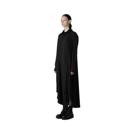 Hard-Twist Serge Cloth Placket Dress