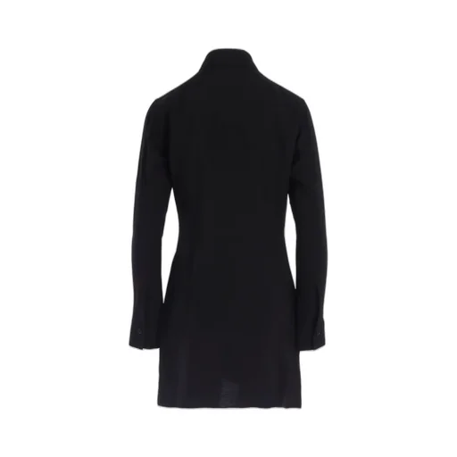 Hard-Twist Serge Shirt With Draped Front Panel