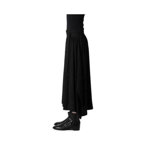 Hard-Twist Serge Asymmtric Gather Skirt