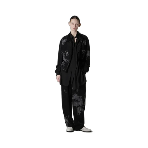 Hard-Twist Serge Shirt With Draped Front Panel