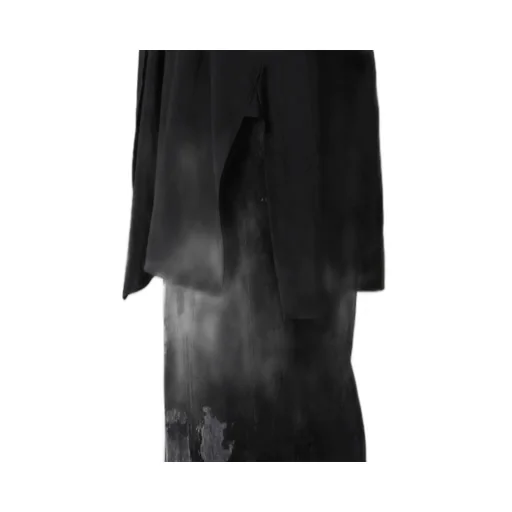 Hard-Twist Serge Shirt With Draped Front Panel