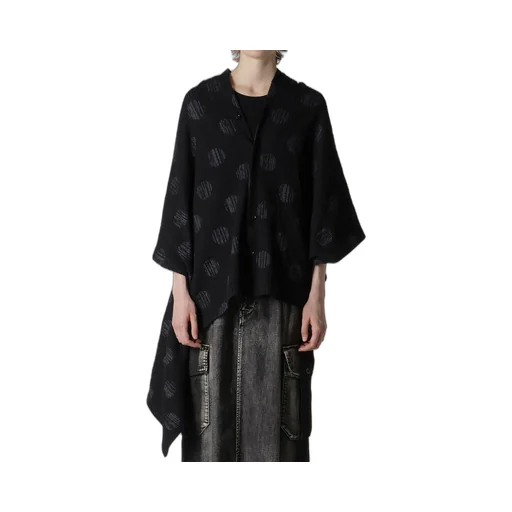 Polka Dot Jq Asymmetric Cardigan