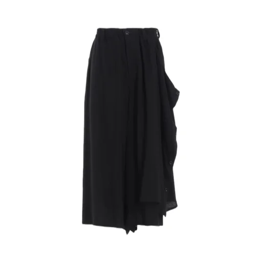 Hard-Twist Serge Left Double Button Open Pants
