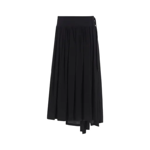 Hard-Twist Serge Asymmtric Gather Skirt