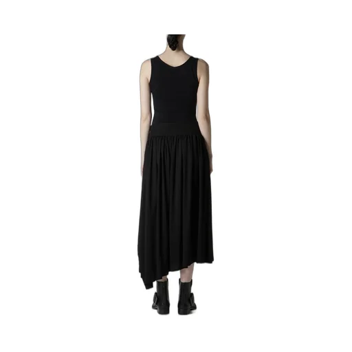 Hard-Twist Serge Asymmtric Gather Skirt