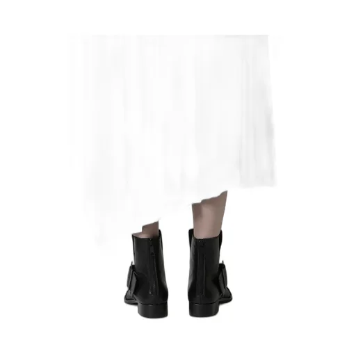 Hard-Twist Serge Asymmtric Gather Skirt