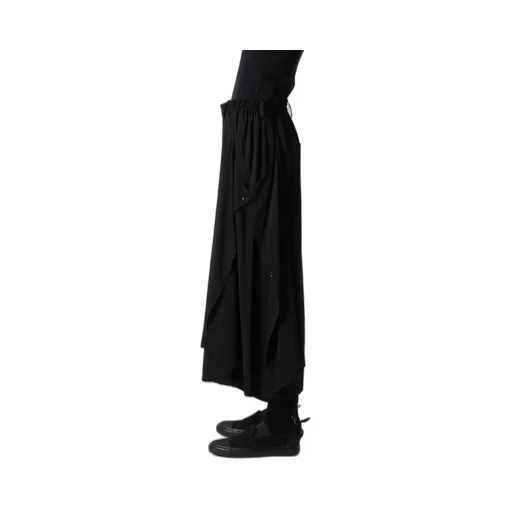Hard-Twist Serge Left Double Button Open Pants