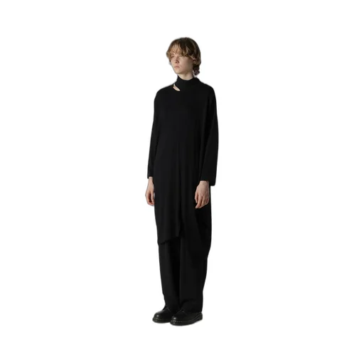 Soft Gauze Jersey Asymmetric Drape Dress