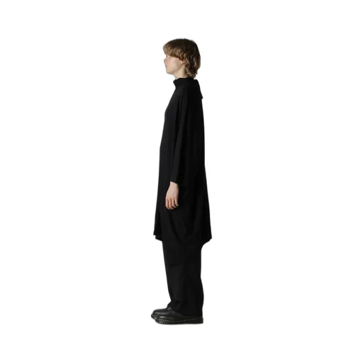 Soft Gauze Jersey Asymmetric Drape Dress