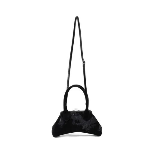 Discharge-Printed Velvet Curvy Bag L