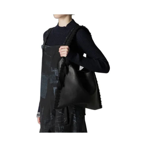Braided String Leather Tote Bag