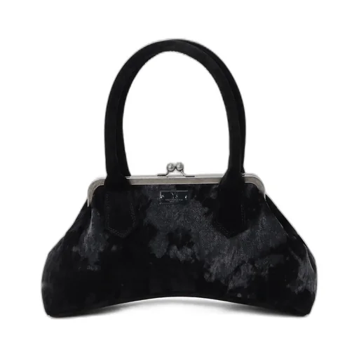 Discharge-Printed Velvet Curvy Bag L