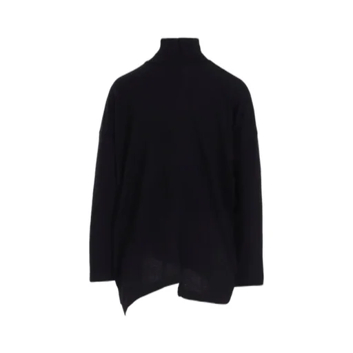 Soft Gauze Jersey Asymmetric Hi-Neck Pullover