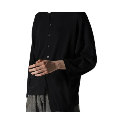Soft Gauze Jersey Asymmetric Drape Cardigan