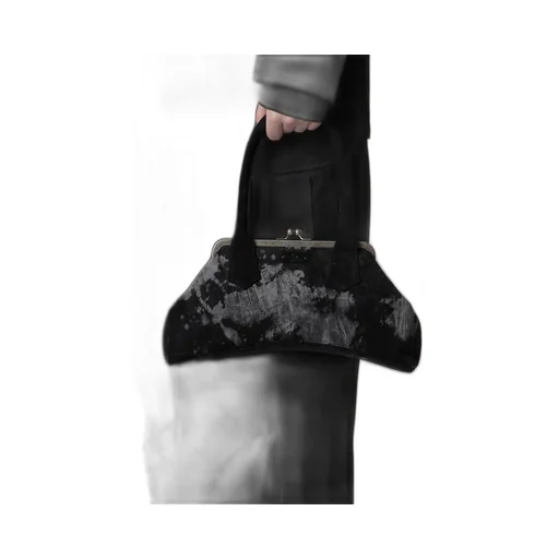 Discharge-Printed Velvet Curvy Bag L