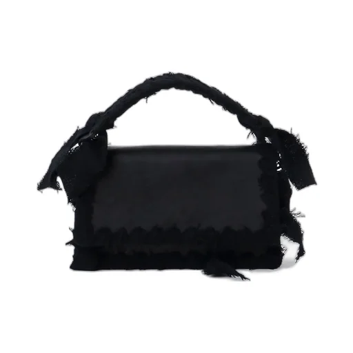 Braided String Leather Shoulder Bag