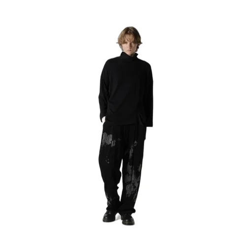 Soft Gauze Jersey Asymmetric Hi-Neck Pullover