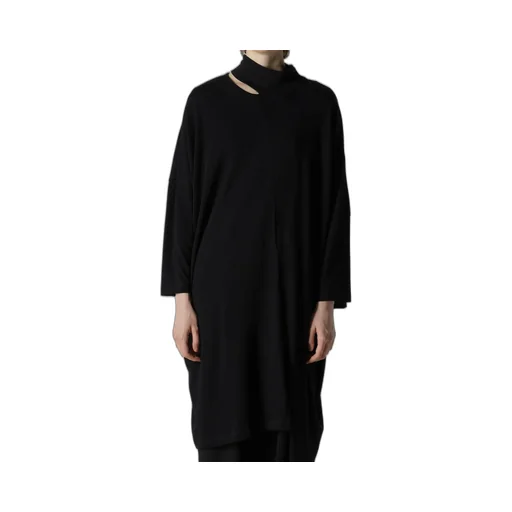 Soft Gauze Jersey Asymmetric Drape Dress