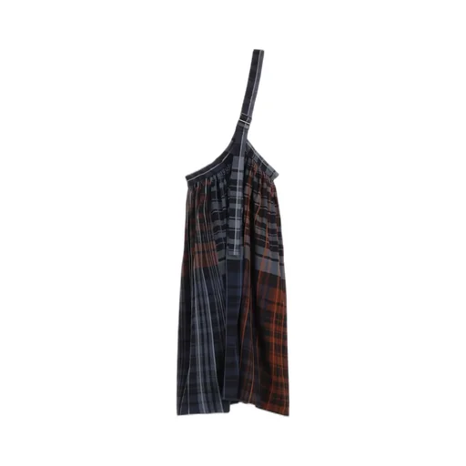 Wool Blend Plaid Skirt