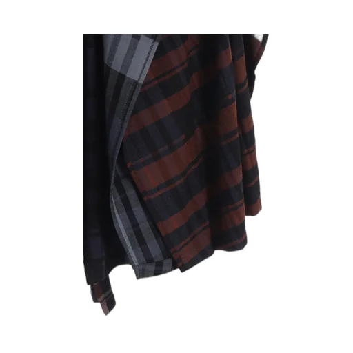 Wool Blend Plaid Drape Pants