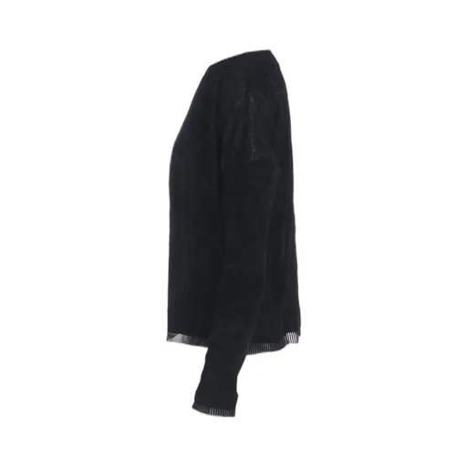 Flocked Tulle Round Neck Wide T