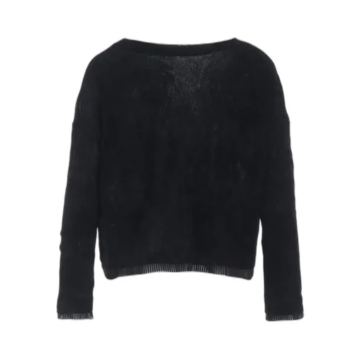 Flocked Tulle Round Neck Wide T