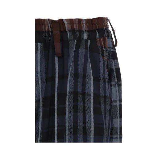 Wool Blend Plaid Pants