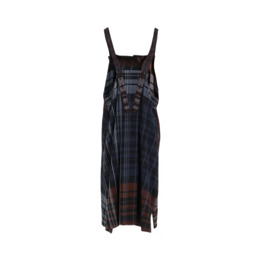 Wool Blend Plaid Strap Dress