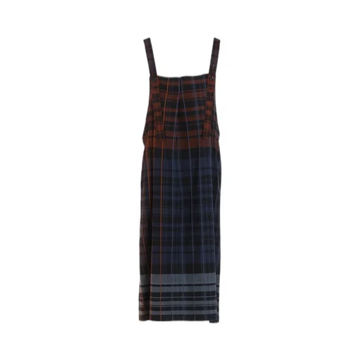 Wool Blend Plaid Strap Dress