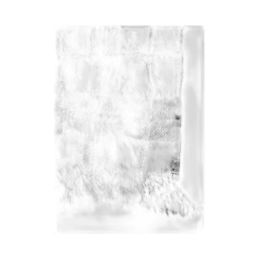 Milled Wool Cotton Plaid Stole