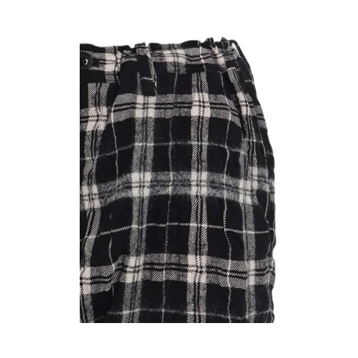 Milled Wool Cotton Plaid Pants