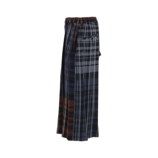 Wool Blend Plaid Pants