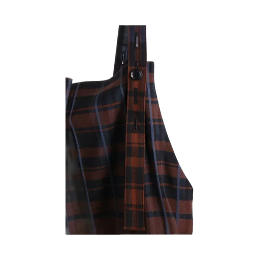 Wool Blend Plaid Strap Dress