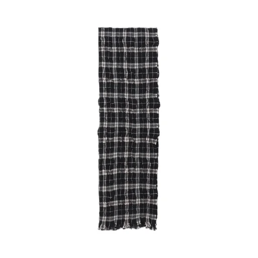 Milled Wool Cotton Plaid Stole