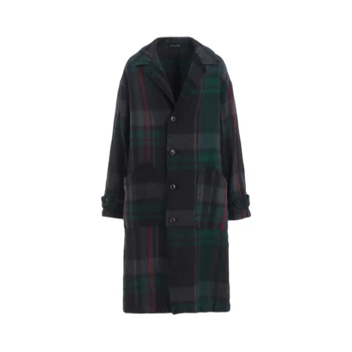 Milled Wool Plaid Coat