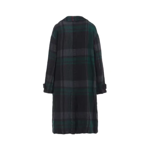 Milled Wool Plaid Coat