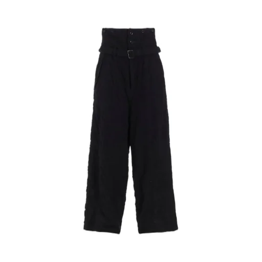 Milled Cotton Wool Plaid Pants