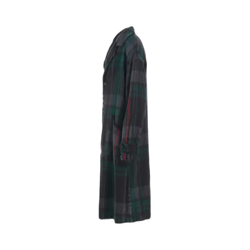 Milled Wool Plaid Coat