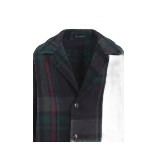 Milled Wool Plaid Coat