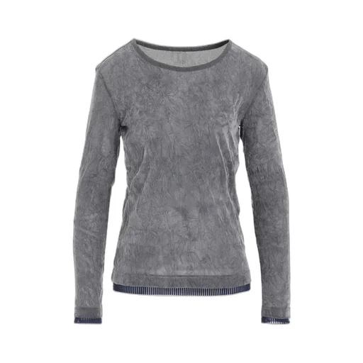 Flocked Tulle Round Neck T