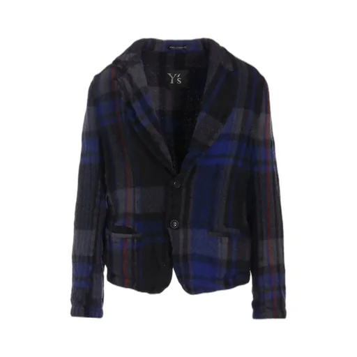 Milled Wool Plaid Jacket