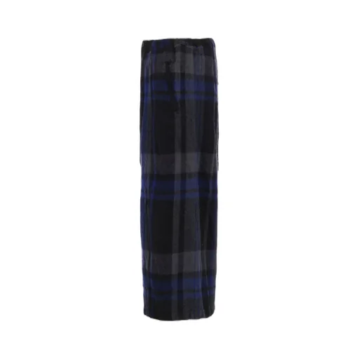 Milled Wool Plaid Pants