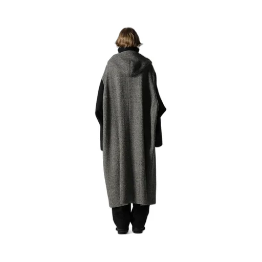 Big Herringbone Detachable Hoodie Coat