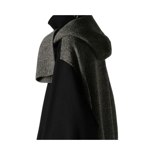 Big Herringbone Detachable Hoodie Coat