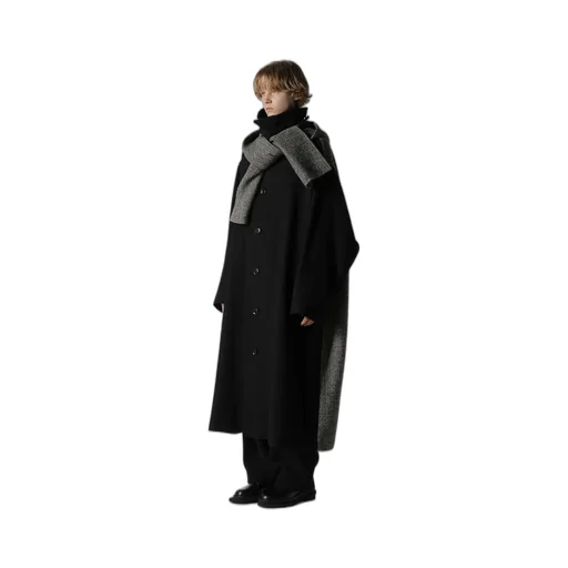 Big Herringbone Detachable Hoodie Coat