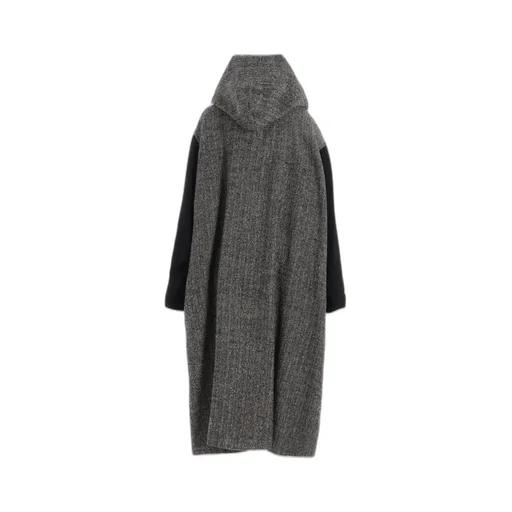 Big Herringbone Detachable Hoodie Coat