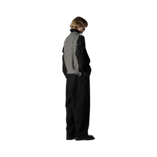 Big Herringbone Collarless Blouson