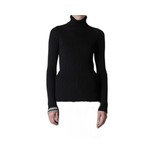 Ribbed High Neck Pullover