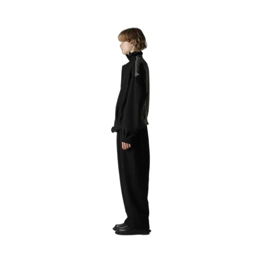 Big Herringbone Collarless Blouson